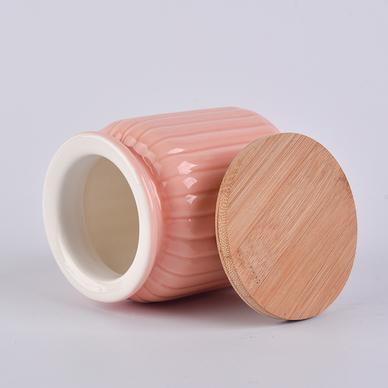 Orange pumpkin ceramic candle container gradient color glazed ceramic candle jars