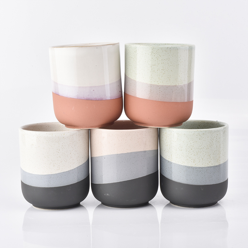 Luxury grey ceramic candle jar 10oz  home decoration wholesales 
