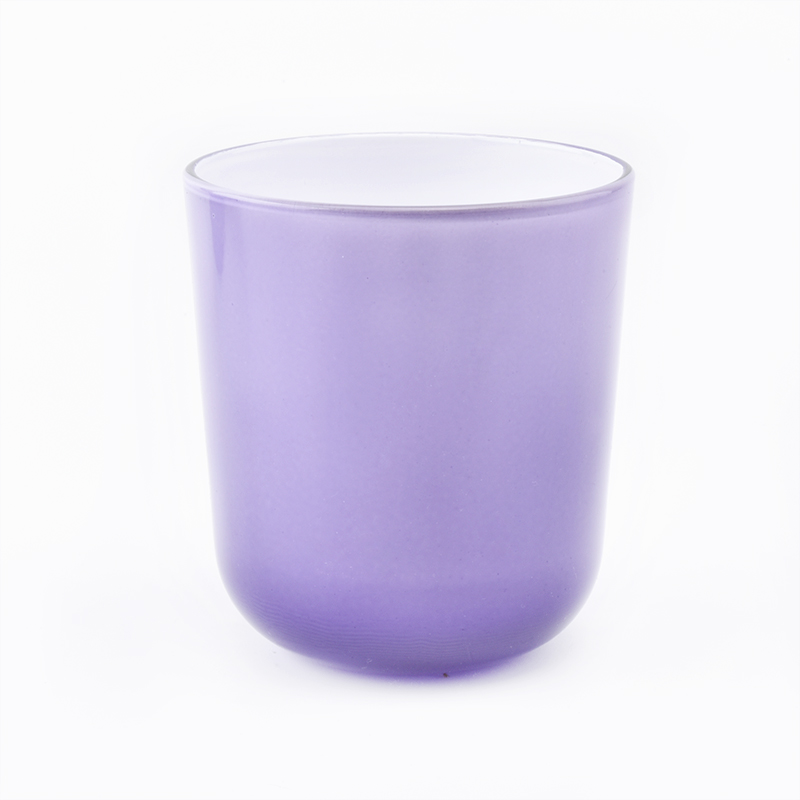 Purple sprayed Candle Vessel for home decoration