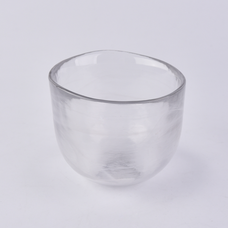 Glass Candle Holder with Dust Cloud Effect