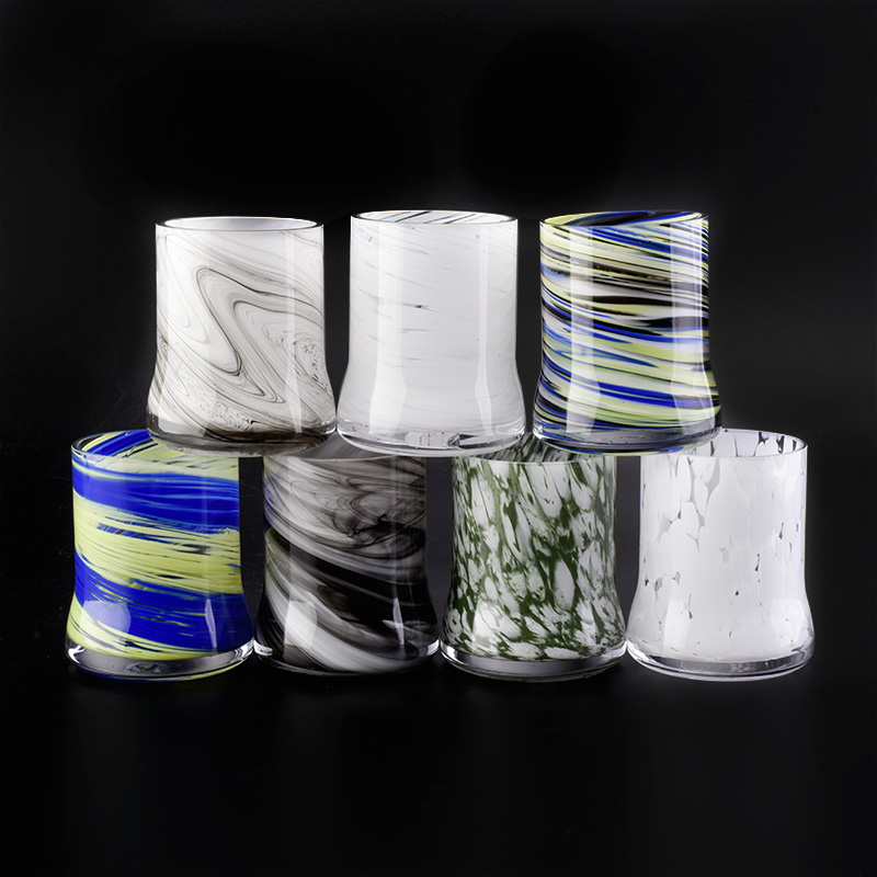 Newly design colorful handmade 10oz glass candle holder Newly design colorful handmade 10oz glass candle holder