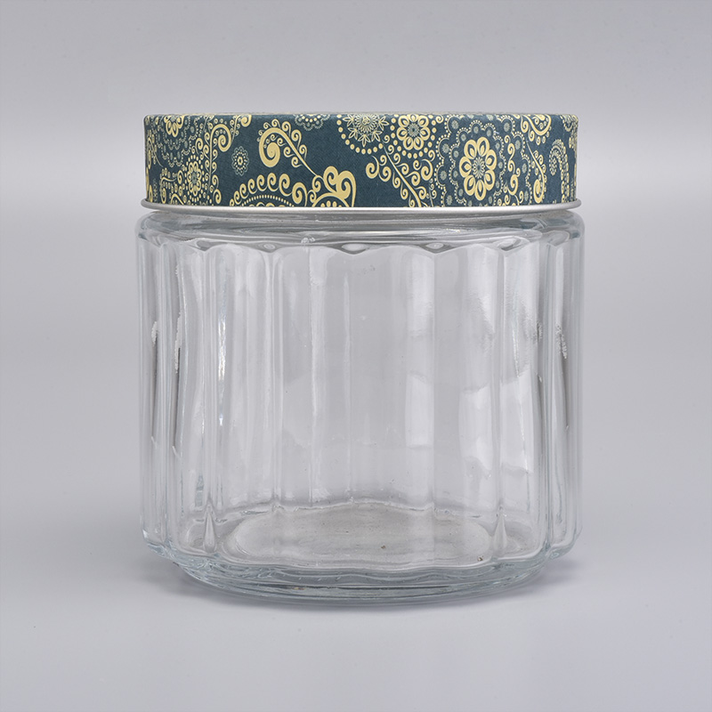 Clear Glass candle holder with lid candle jar for candle making