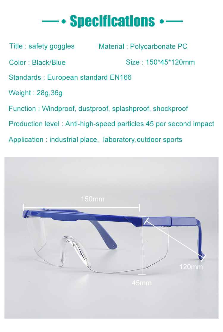 Blue Black Windproof safety goggles outdoor sports protective glasses