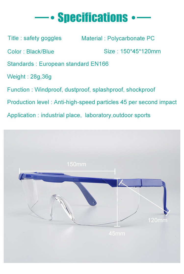 Blue Black Windproof safety goggles outdoor sports protective glasses Blue Black Windproof safety goggles outdoor sports protective glasses