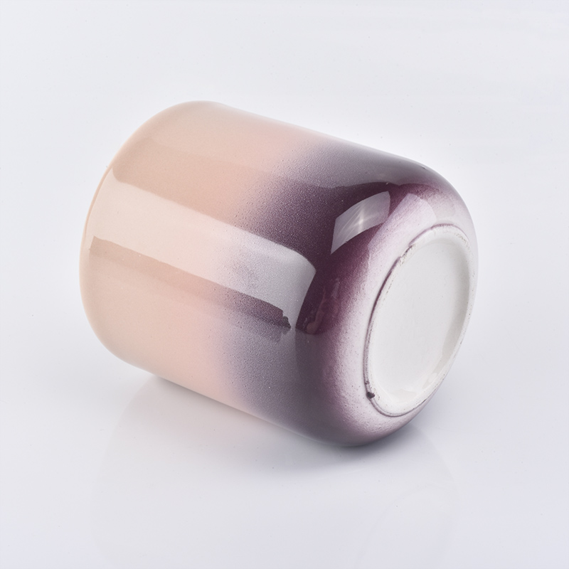 curved bottom pink ceramic candle jar 400ml