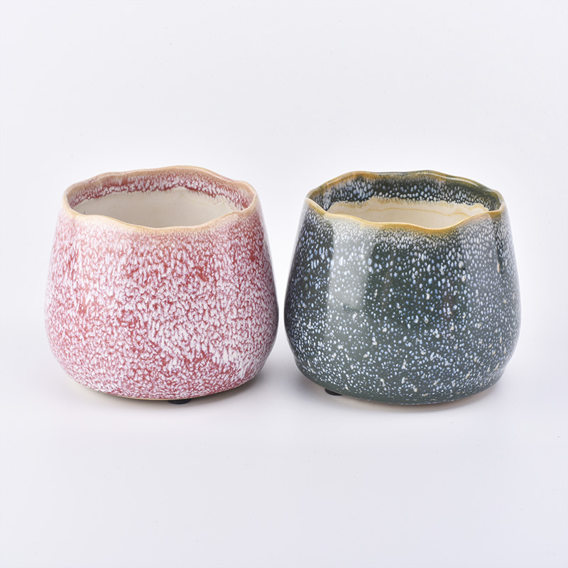 home decor speckled ceramic candle holders