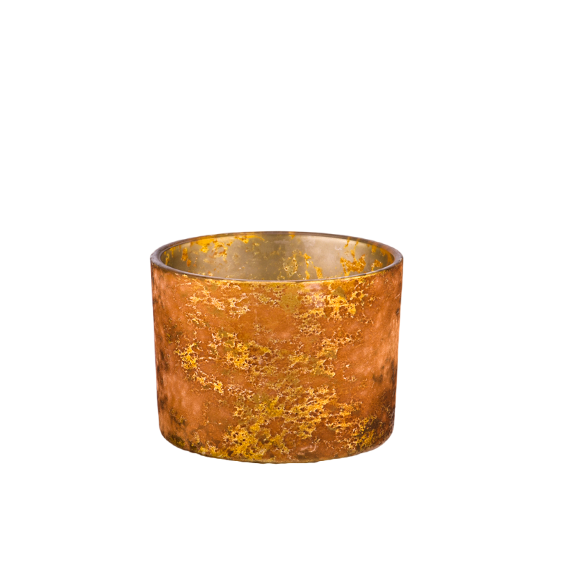 Wholesale 12oz foiled gold glass candle jars