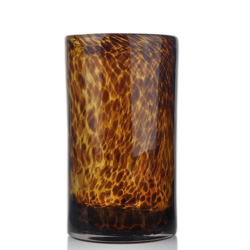 Amber cylinder glass vase