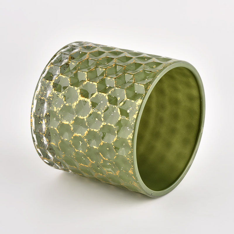 Empty green Candle Vessels with lids Glass Container Wholesale Empty green Candle Vessels with lids Glass Container Wholesale