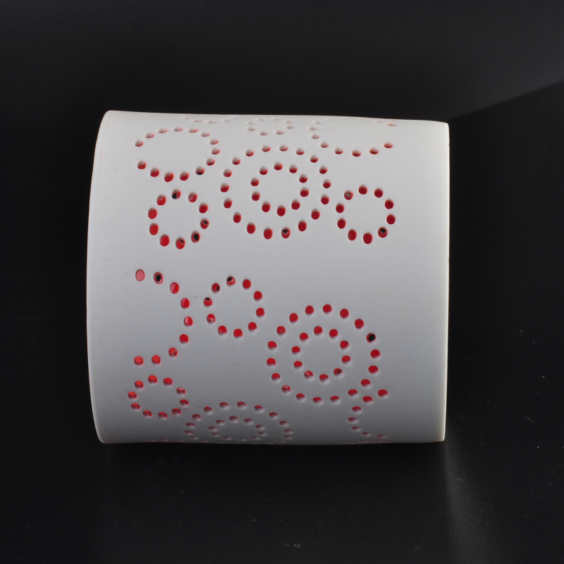 white perforating ceramic candle holder white perforating ceramic candle holder