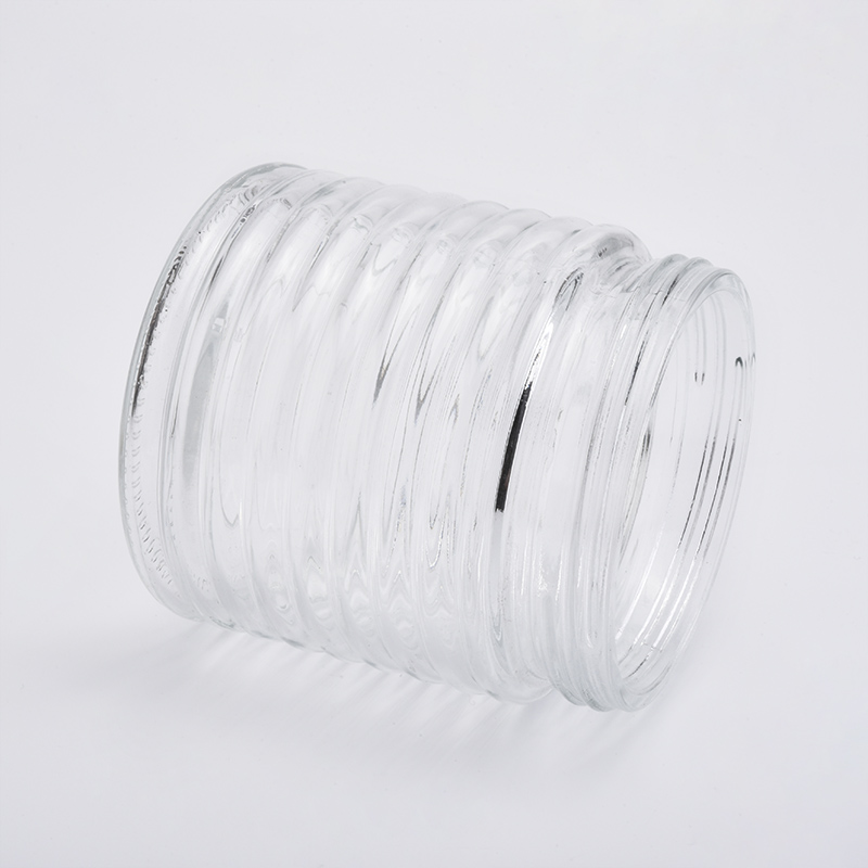 wholesale glass candle jar with metal lid