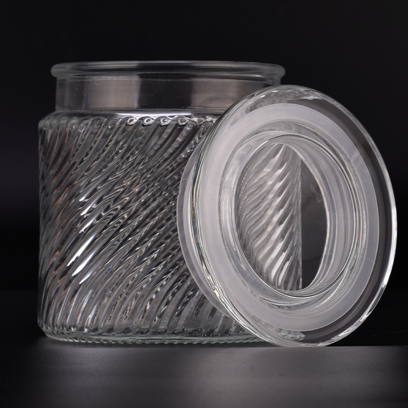 Wholesale custom 505ml clear glass candle jars with lid in bulk for candle making