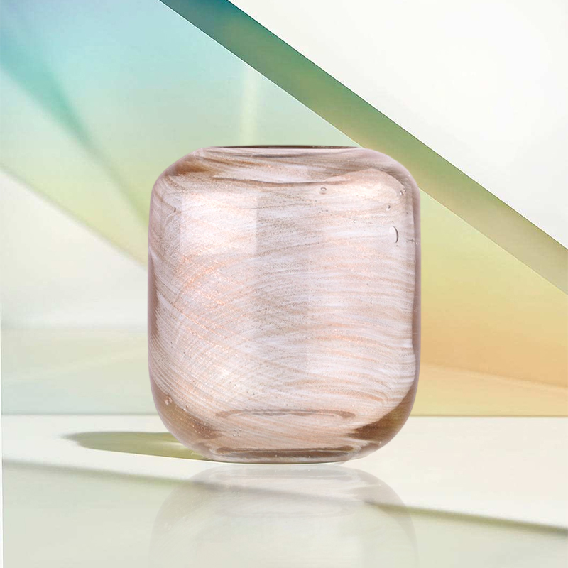 Wholesale unique cylinder glass candle jar with round bottom