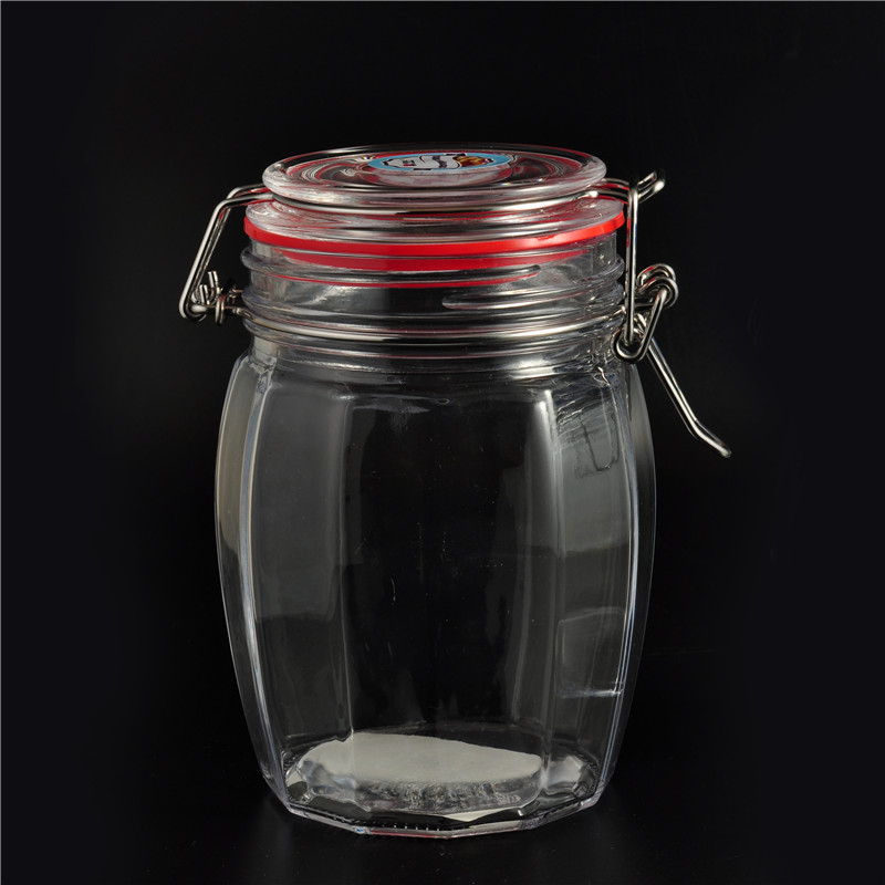 Glass food jar with airtight lid