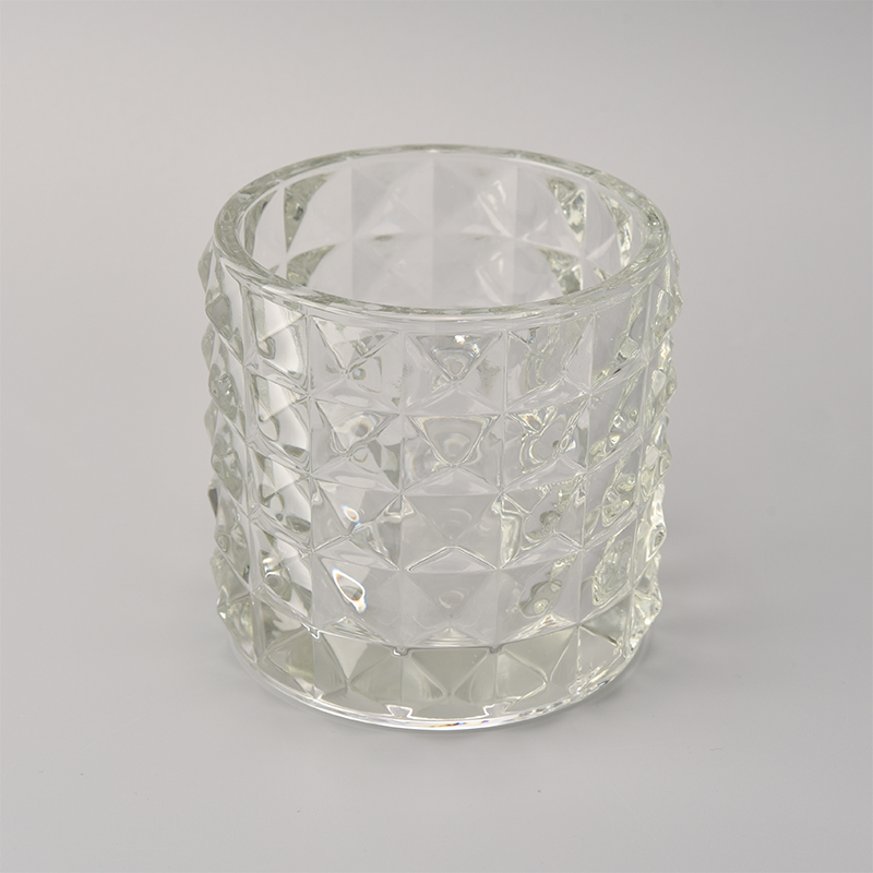 New Design Embossed Glass Candle Holder