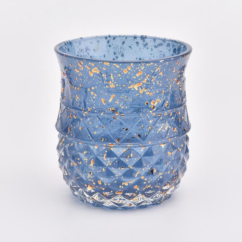 350ml luxury blue glass decorative candle holder