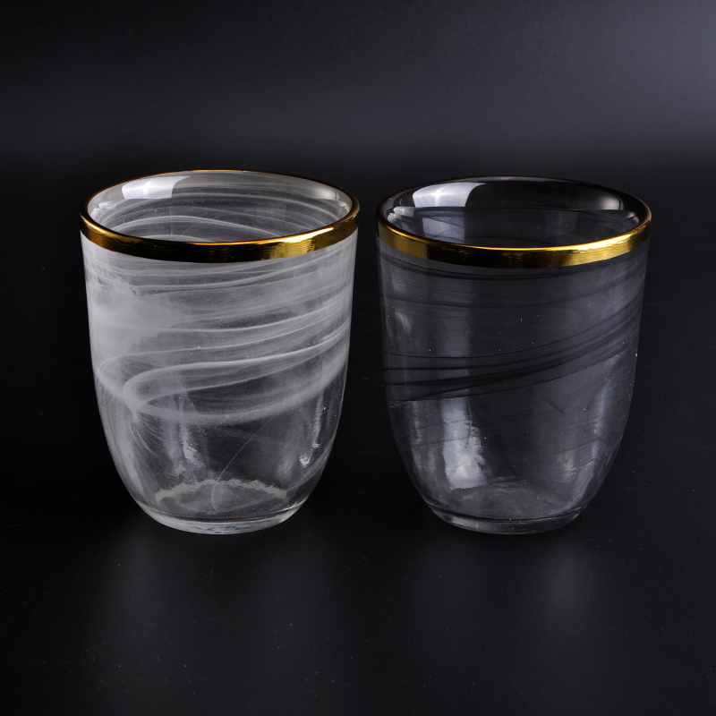 Glass candle holder with black cloud dust effect
Glass candle holder with black cloud dust effect