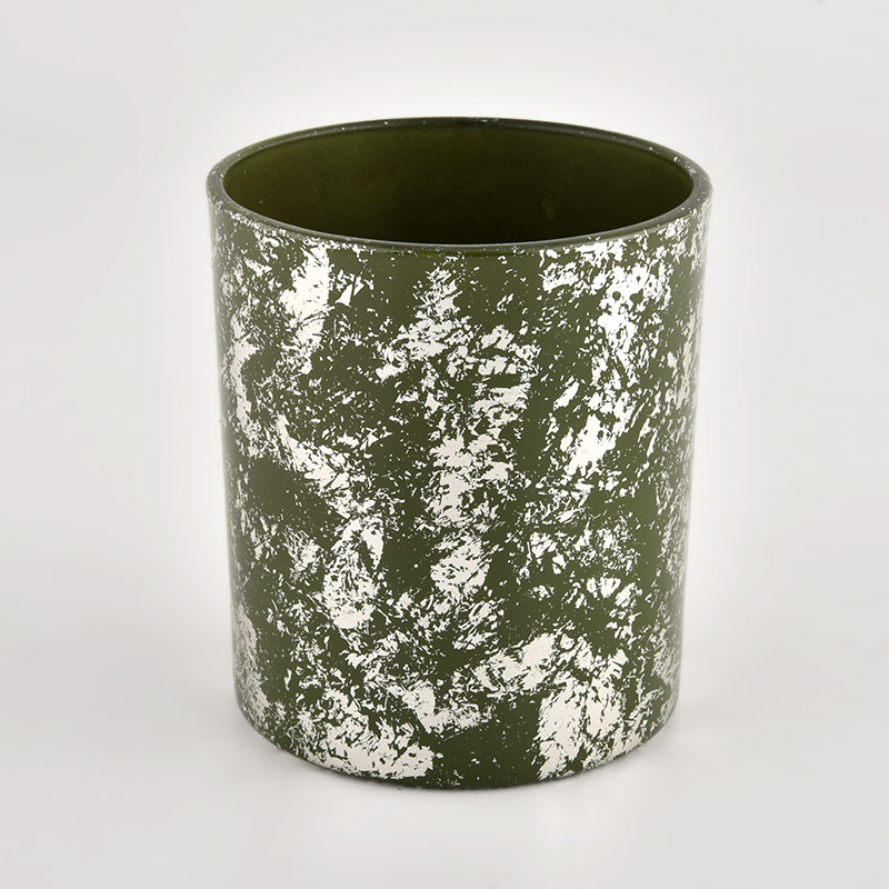 Wholesale Custom Unique gold green Glass Empty Glass Candle Jar Wholesale Custom Unique gold green Glass Empty Glass Candle Jar