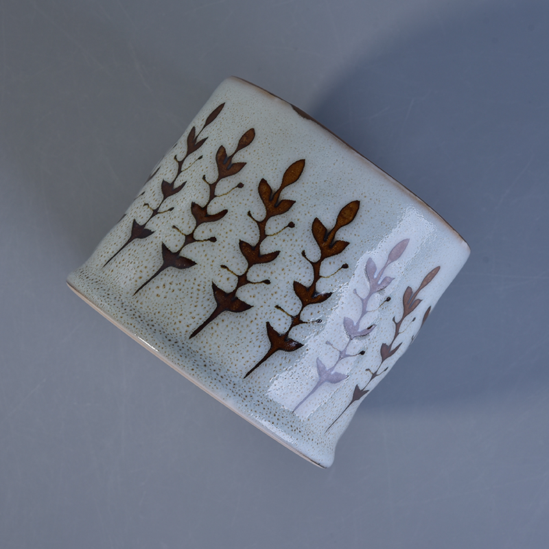 hand-drawn ceramic candle jar white background hand-drawn ceramic candle jar white background