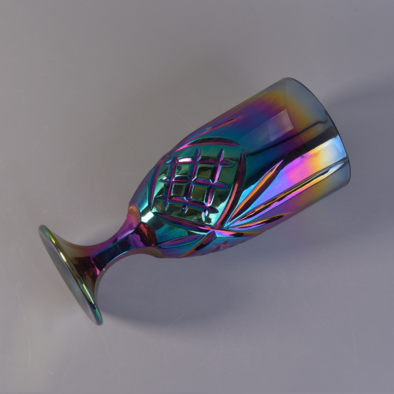 Iridescent plating glass goblet