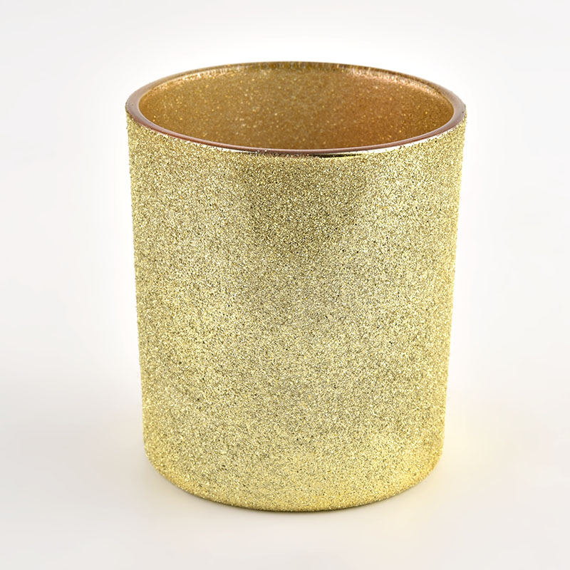 Beautiful golden glass candle jar for candle making
