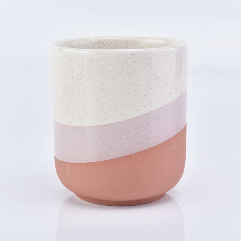 3 color ceramic candle jar for home decoration
