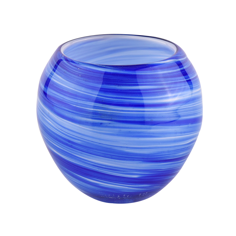 Sunny glassware luxury blue and white 10oz glass candle holder for supplier Sunny glassware luxury blue and white 10oz glass candle holder for supplier