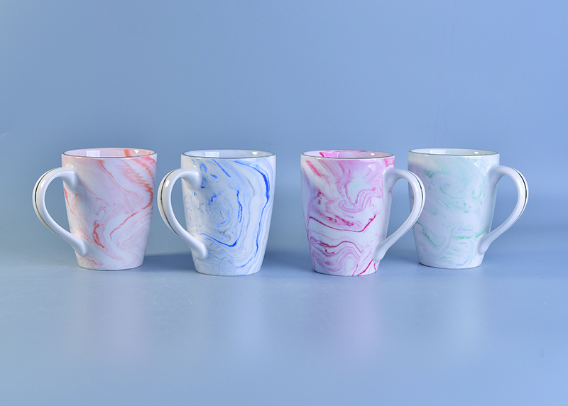 Marbled texture natural style ceramic mug milk cup orange Marbled texture natural style ceramic mug milk cup orange