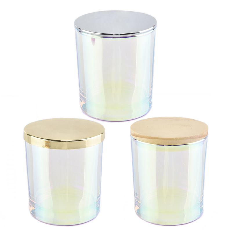 6oz 8oz 10oz Iridescent Holographic Glass Candle Jars