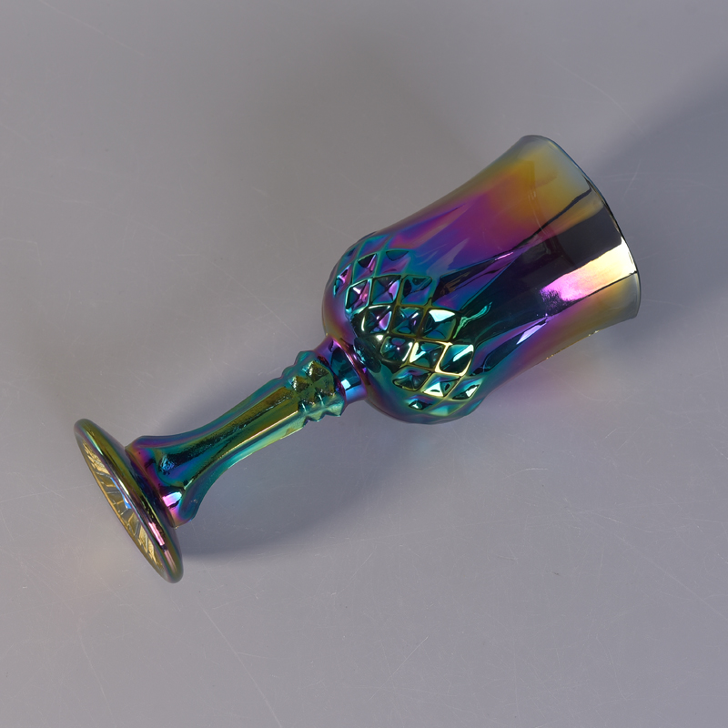 Gorgeous glass stemware with iridescent color