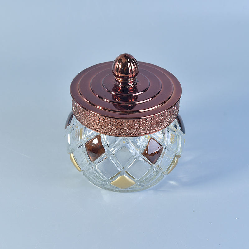 530ml  glass storage jar with copper lid