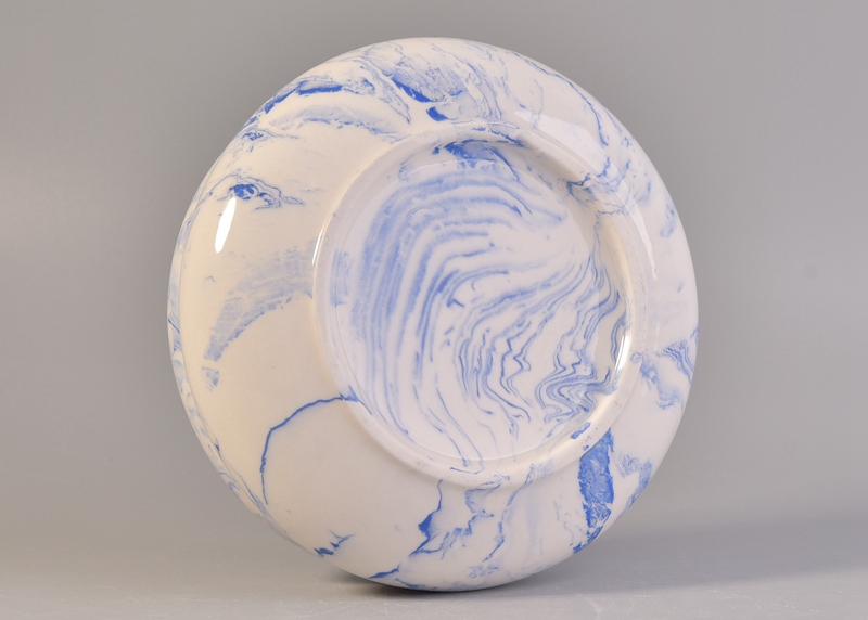 Light blue Marble Effect Ceramic Candle Canister