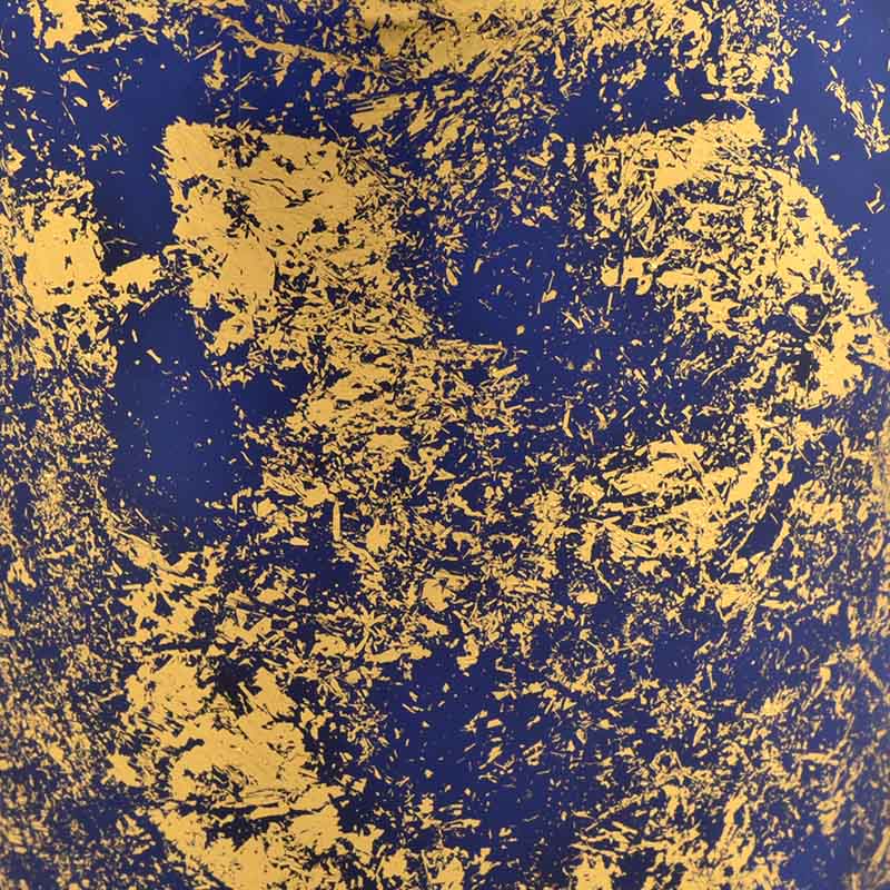 Wholesale Luxury Custom golden printing dust blue Glass Candle Jars Wholesale Luxury Custom golden printing dust blue Glass Candle Jars