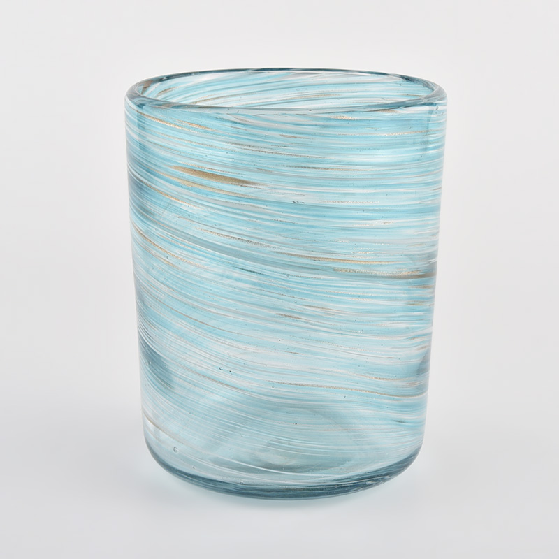 Sunny Glassware blue cylinder glass jars for candle making wholesale