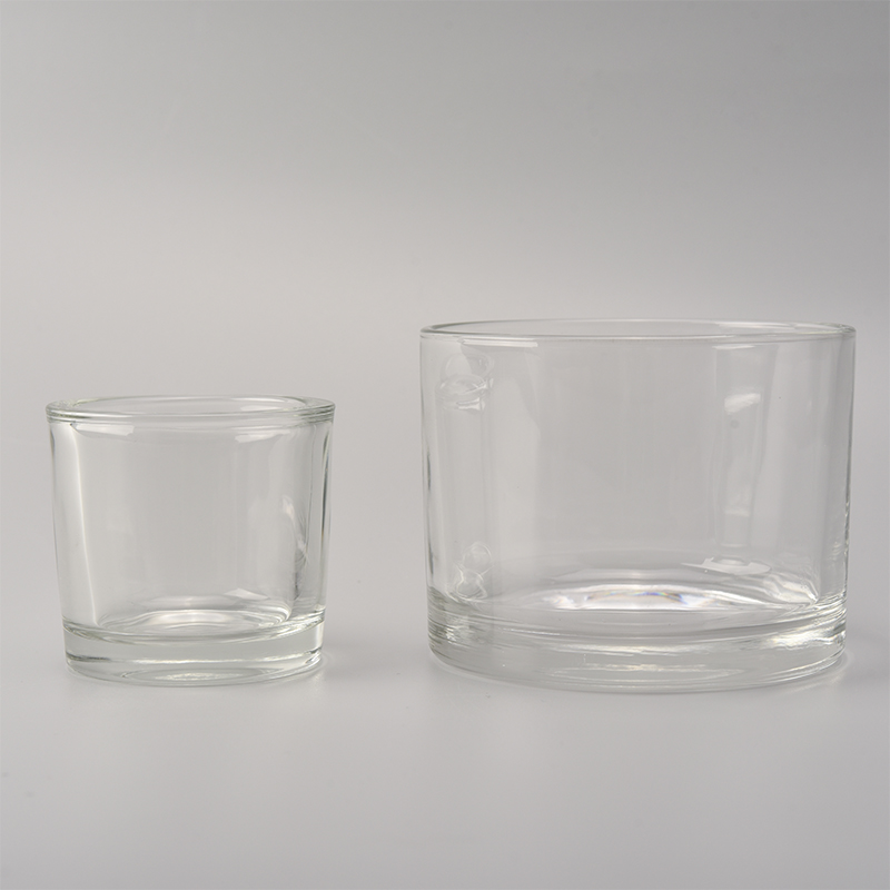 3 wick candle container plain 12oz clear glass candle holder