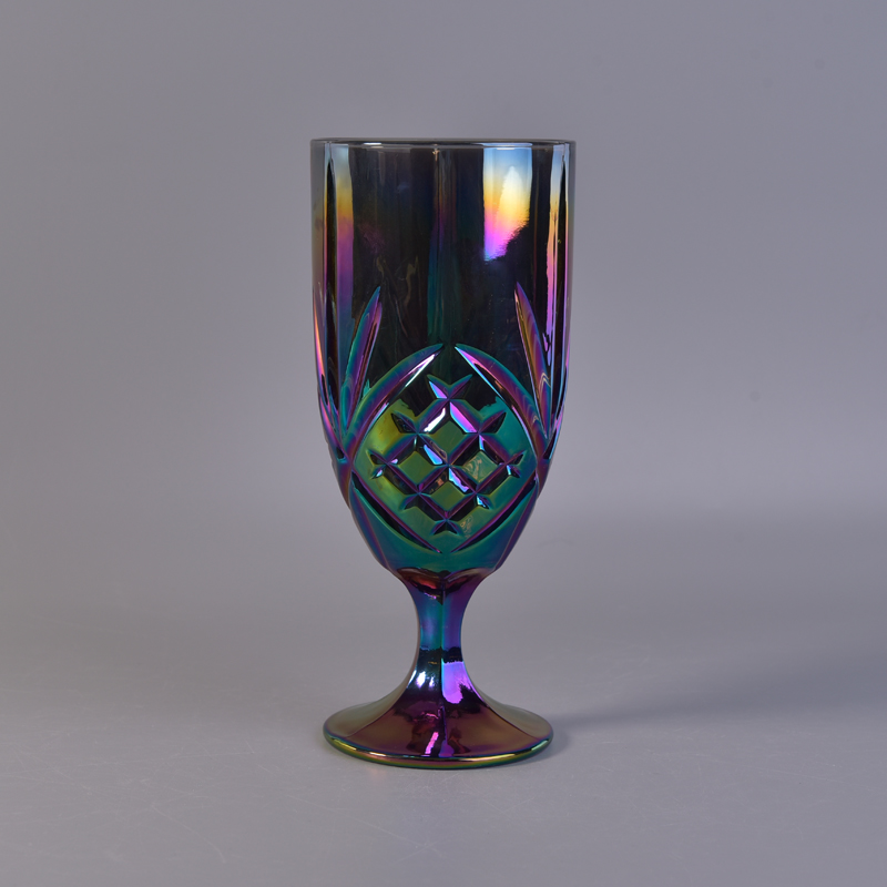 Iridescent plating glass goblet