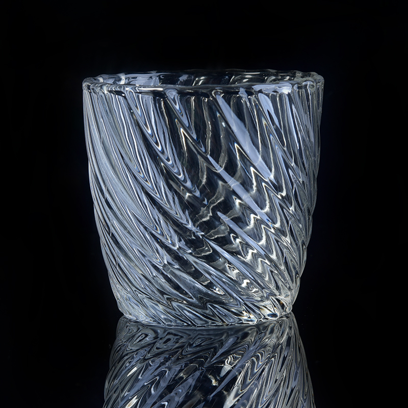 Twisted Lines Crystal Glass Candle Holder