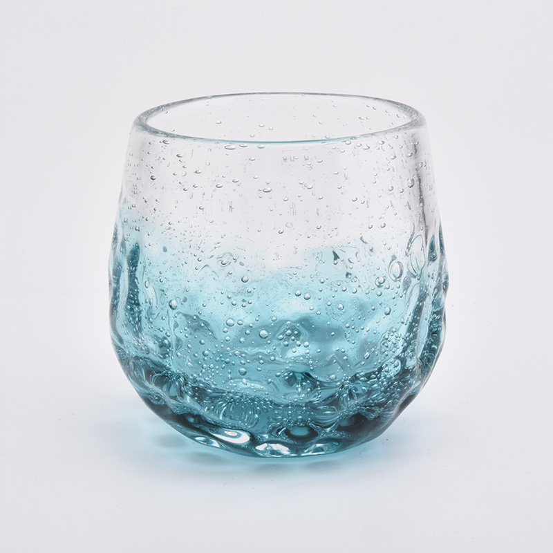 8oz Ice Blue Glass Candle Jars Luxury Candel Holder Home Decoration Wholesales