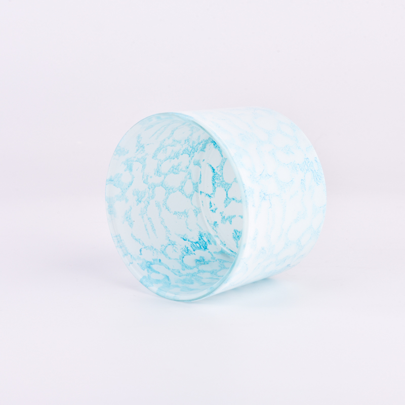 Luxury custom blue glass candle jars for candle making