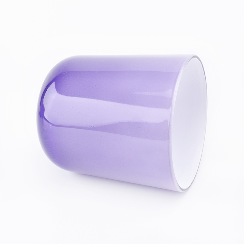 Purple sprayed Candle Vessel for home decoration