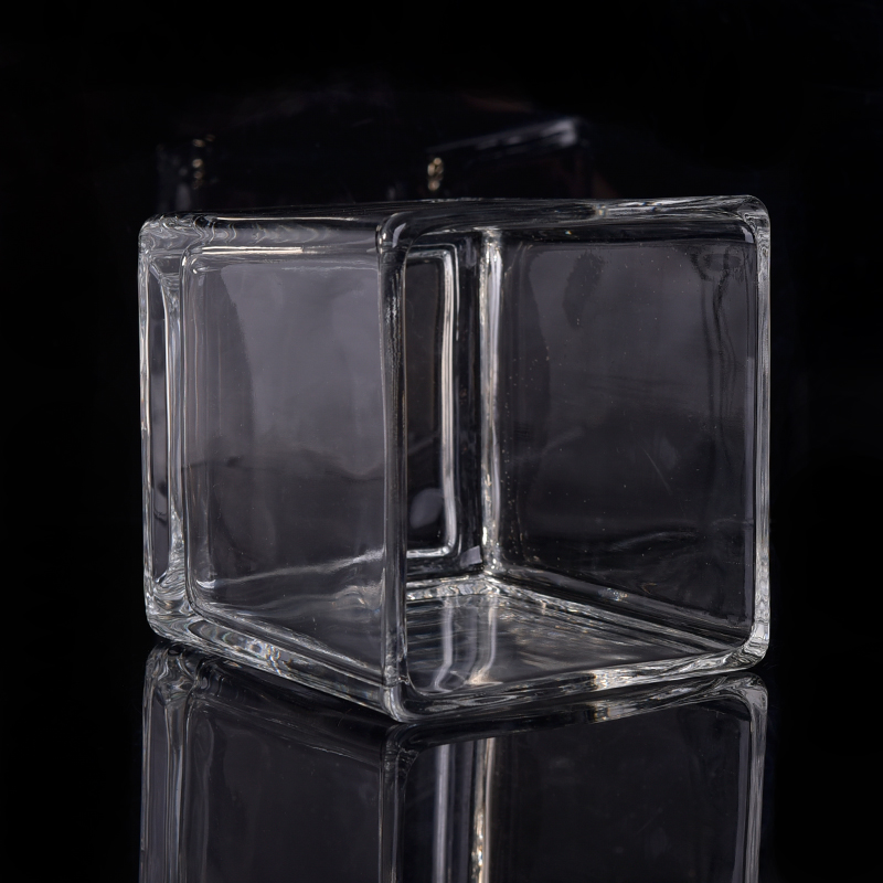Popular customized square glass candle holders