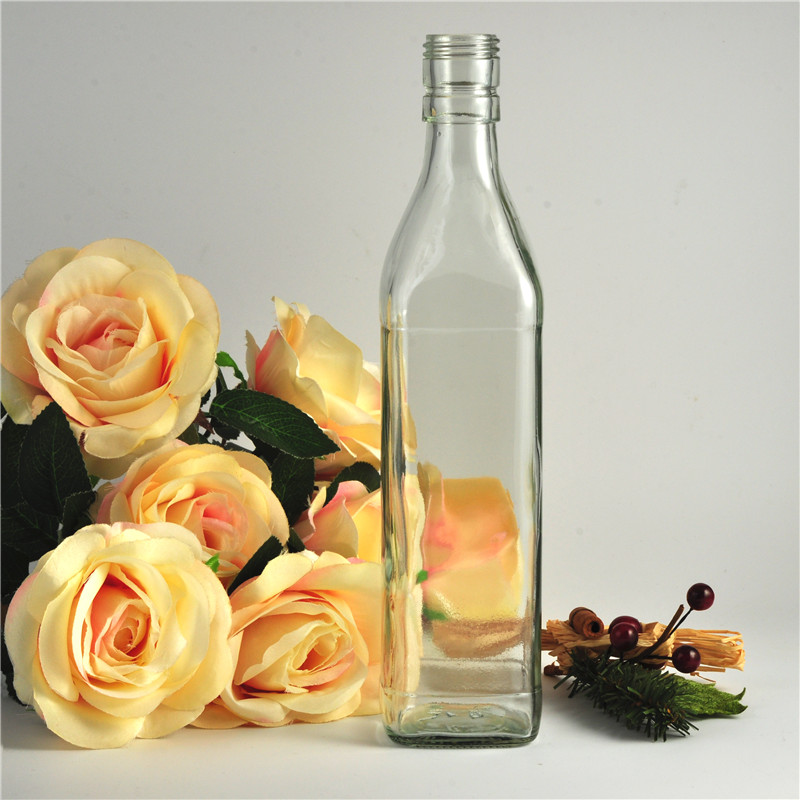 Clear glass wine bottle 