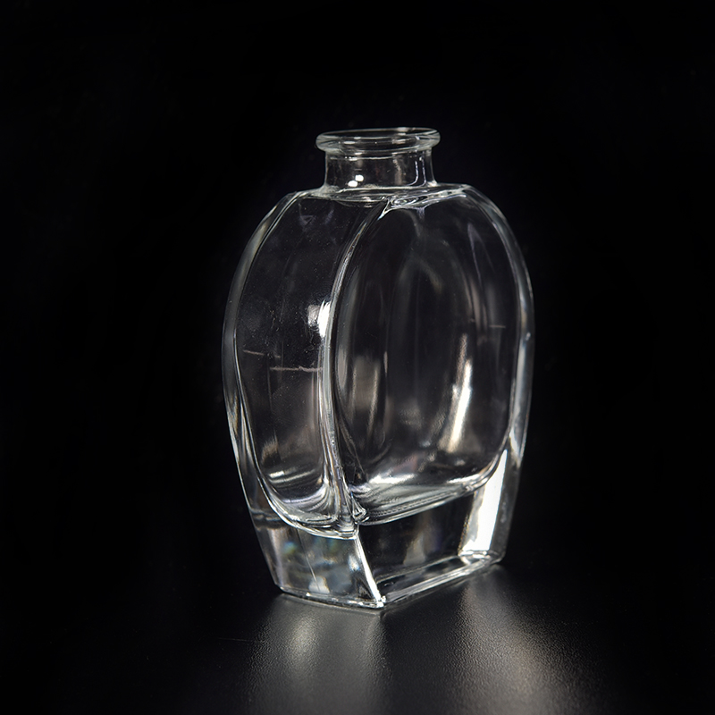 100ml Empty Clear Perfume Glass Bottle with Square Crystal Cap
