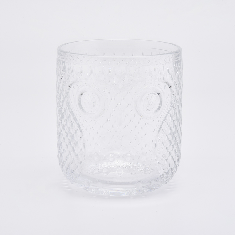 Luxury Owl face 365ml glass candle holder wholesale