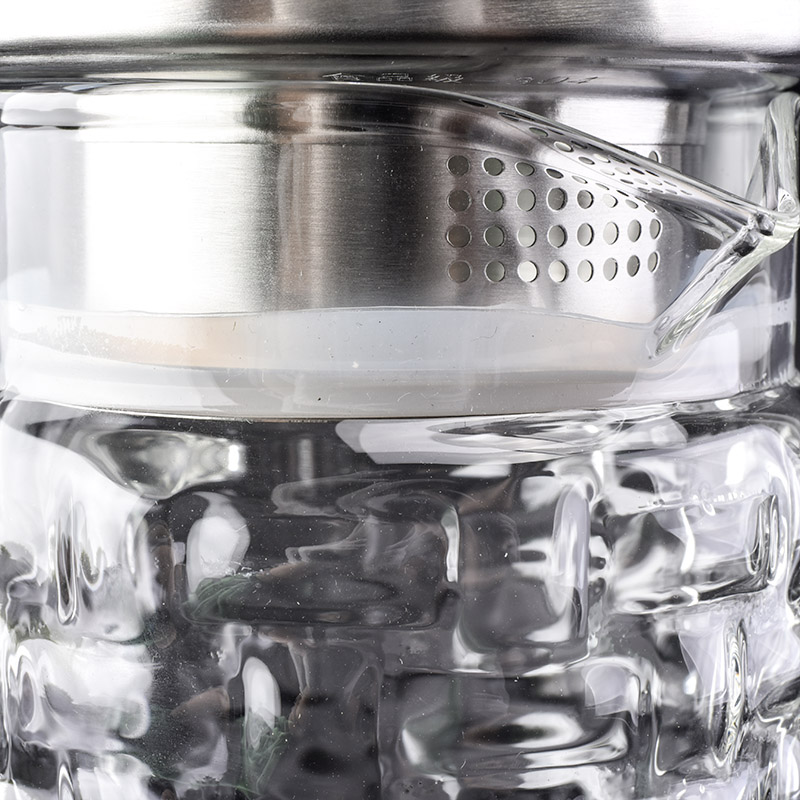 1110ml Woven pattern borosilicate glass kettle 
