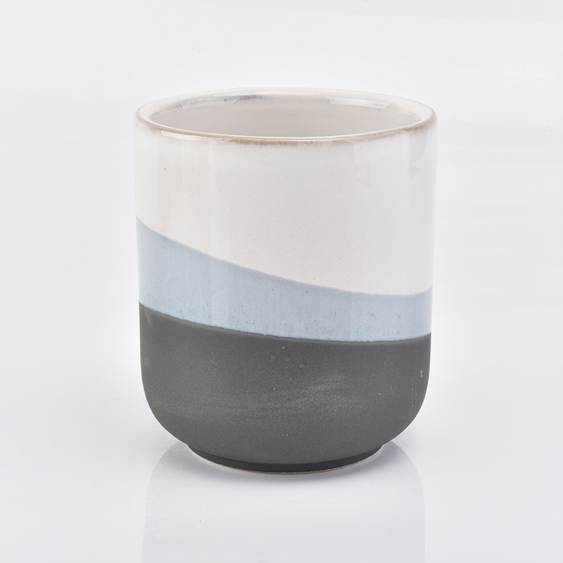 Luxury grey ceramic candle jar 10oz  home decoration wholesales 