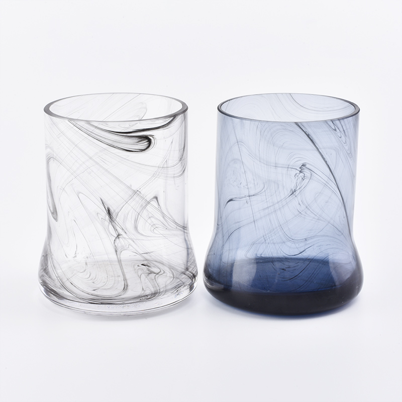 Factory manufacturer glass candle jars handmade glass candle holder for home decoration