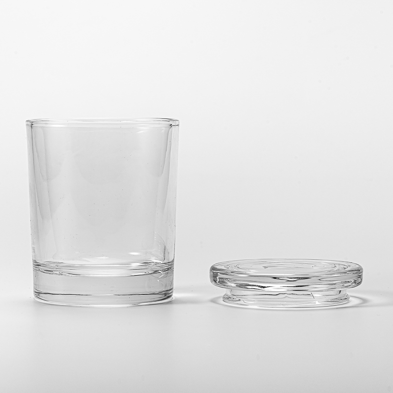 Luxury custom-made simple transparent glass candle jar with lid Luxury custom-made simple transparent glass candle jar with lid