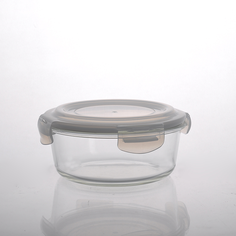 Glass Rounded Food Storage Container 