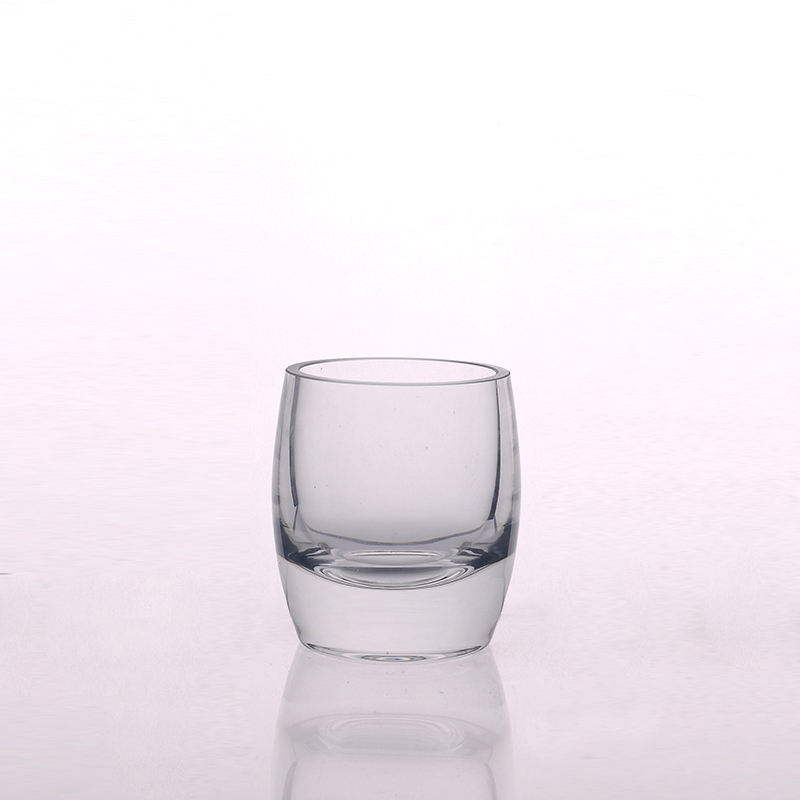 Thick bottom oval double-wall glass candle holder Thick bottom oval double-wall glass candle holder
